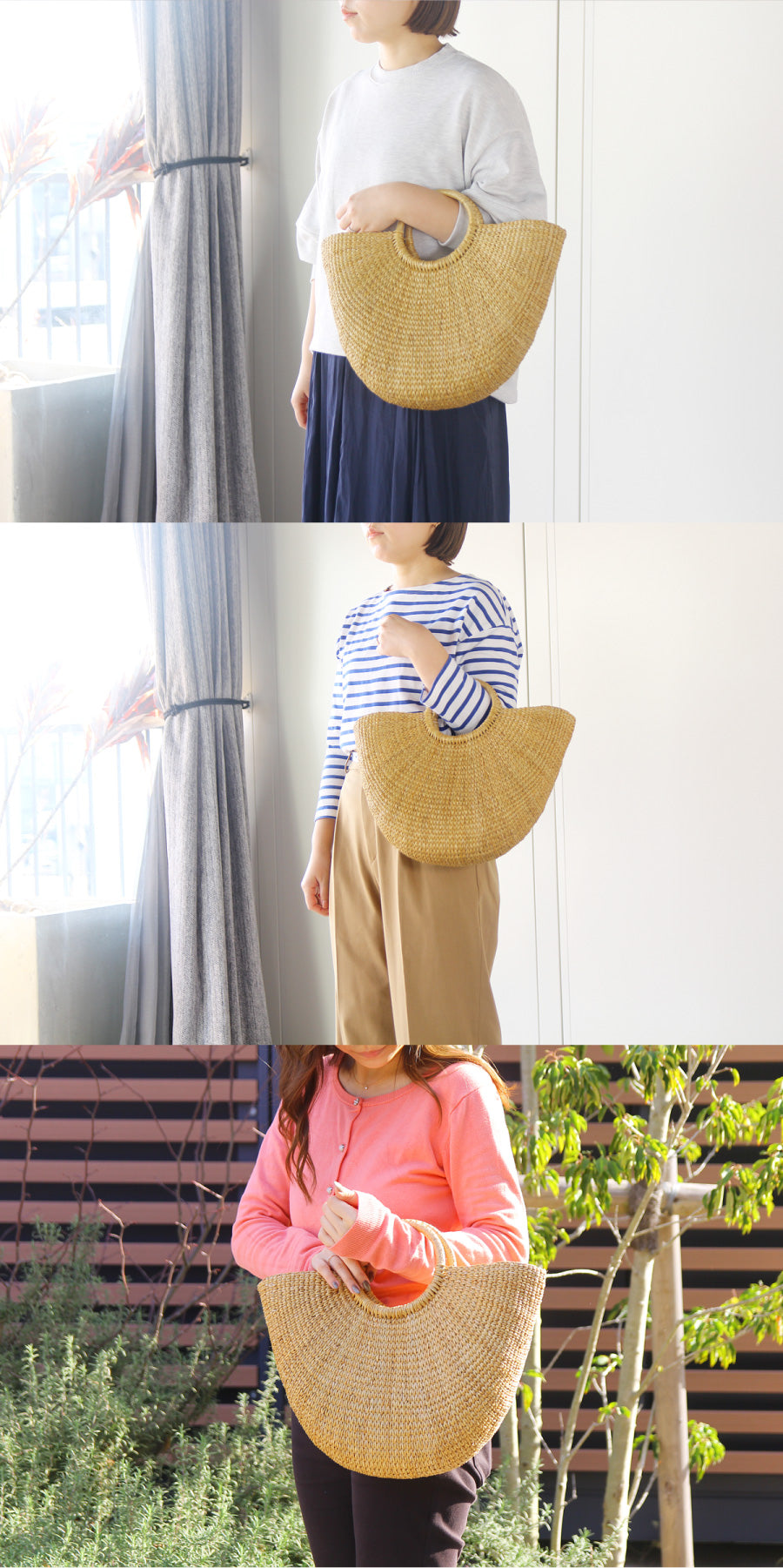 allecore ハンドバッグ カゴバッグ ハンドルカバーつき Mサイズ