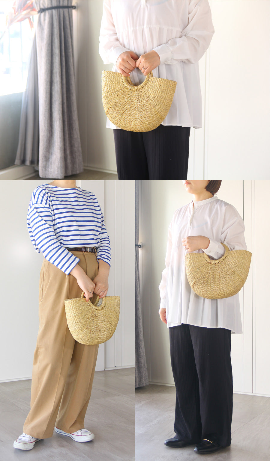 allecore ハンドバッグ カゴバッグ ハンドルカバーつき Mサイズ