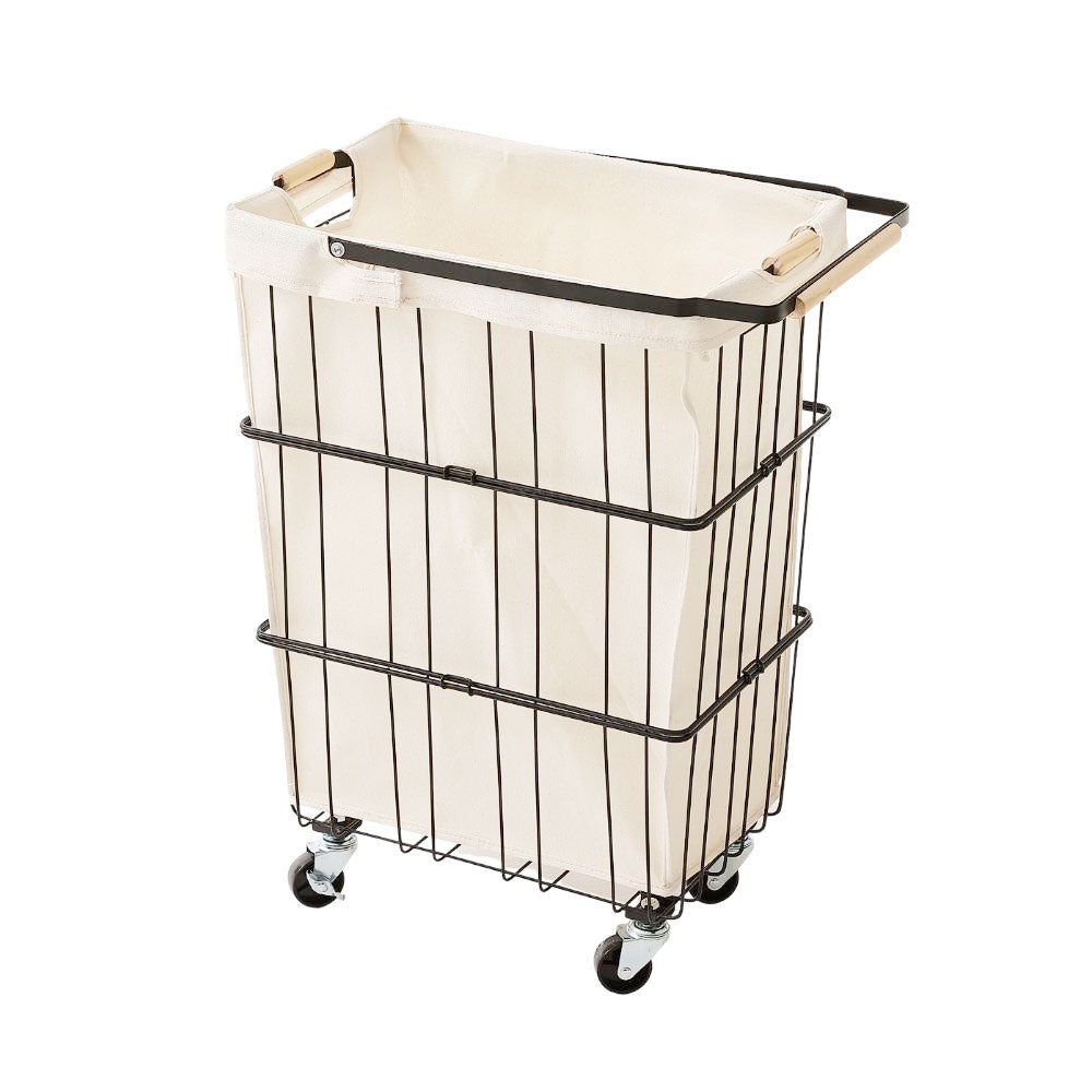ランドリーバスケット ランドリーワゴン ランドリー ランドリー収納 ランドリーバッグ キャスター付き 大容量 61L 北欧