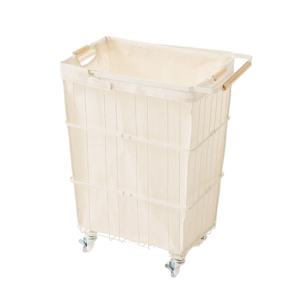ランドリーバスケット ランドリーワゴン ランドリー ランドリー収納 ランドリーバッグ キャスター付き 大容量 61L 北欧