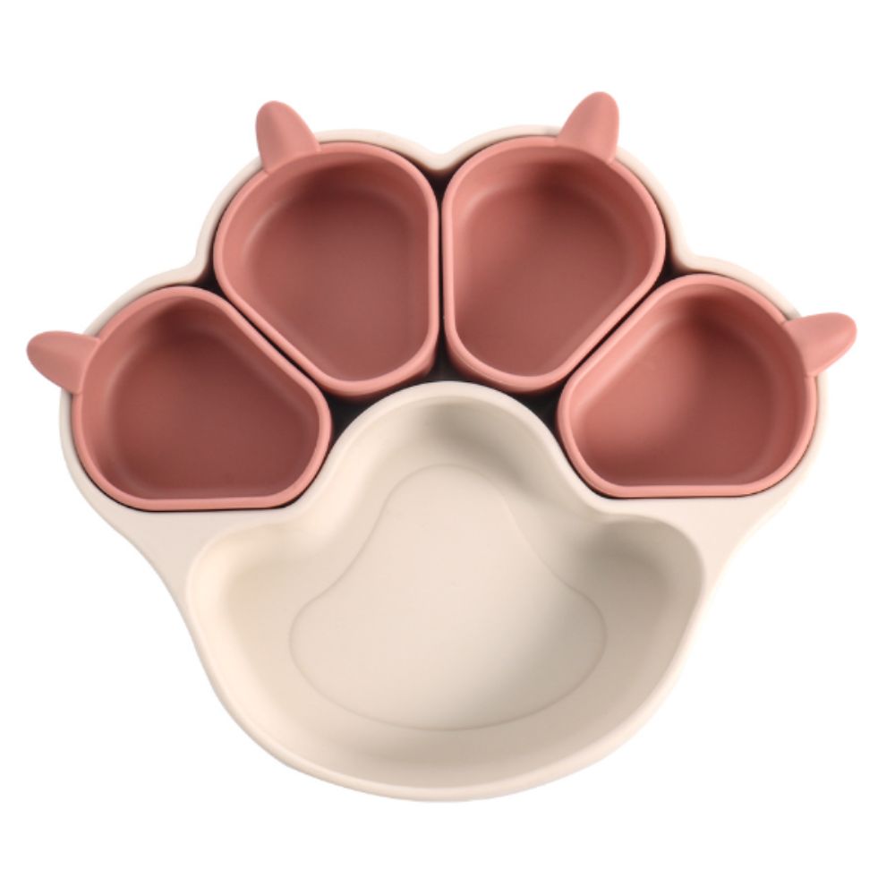 【10月下旬より順次出荷】キッズキャットプレート ひっくり返らない ベビー食器 離乳食 食器 出産祝い 吸盤付き シリコン シリコンプレート ベビー 赤ちゃん キッズ 皿 仕切り ワンプレート くすみカラー 食洗機OK 電子レンジOK 育児 離乳食プレート 子供用 子供 ネコ 吸盤ボウル 肉球 ニャンニャン ギフト プレゼント