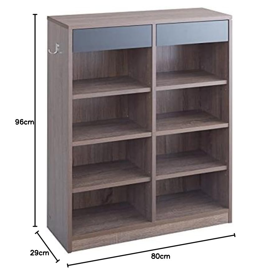 本棚 ブックシェルフ 収納 ラック シェルフ キッチン収納 棚 スリム ブラウン/ブラック