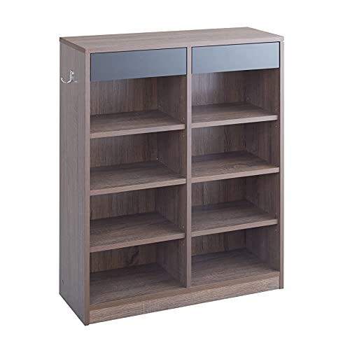 本棚 ブックシェルフ 収納 ラック シェルフ キッチン収納 棚 スリム ブラウン/ブラック