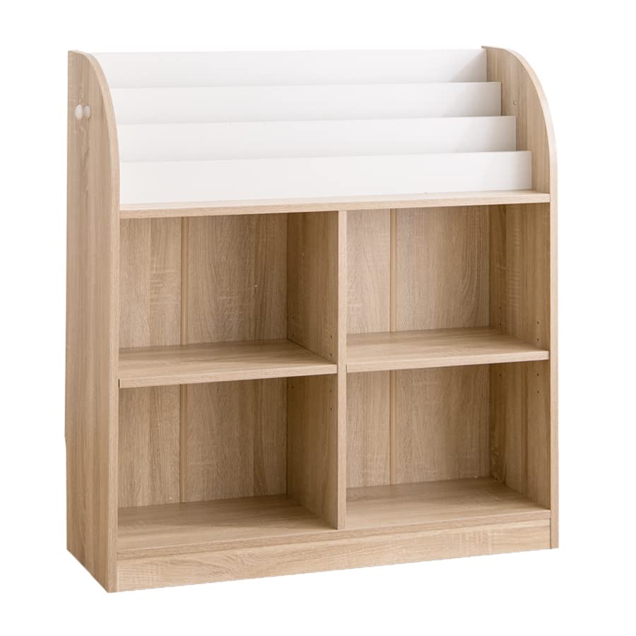おもちゃ 収納 絵本棚 子供部屋収納 絵本収納 ナチュラル/ホワイト