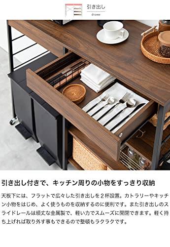 ゴミ箱上ラック レンジ台 ゴミ箱上レンジラック ブラウン