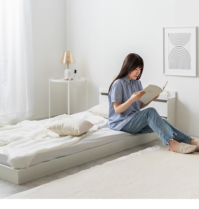 ベッド ローベッド フロアベッド シングル ブラウン【超高密度ポケットコイルマットレス付】