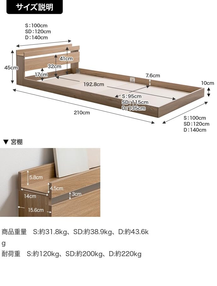 ベッド ローベッド フロアベッド シングル ブラウン【超高密度ポケットコイルマットレス付】