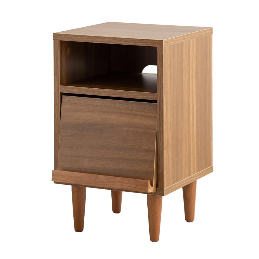 サイドキャビネット サイドテーブル 収納付き ブラウン