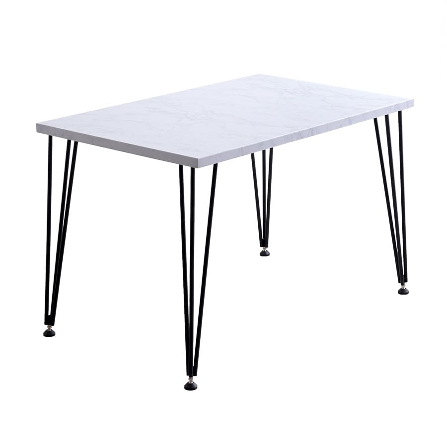 ダイニングテーブル テーブル デスク 学習机 食卓 黒脚 マーブルホワイト