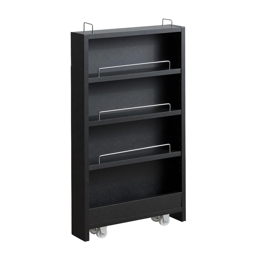 隙間収納 ラック 棚 すきま 冷蔵庫横 キッチン ブラック