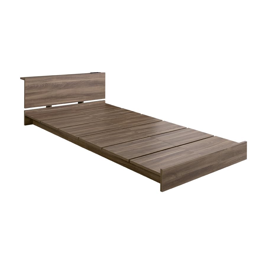 ベッド フレーム セミシングルショート ロー ブラウン【フレームのみ】