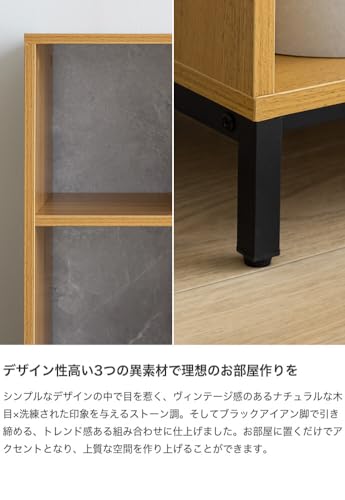 キャビネット 収納 棚 オープンラック シェルフ 3段 オーク