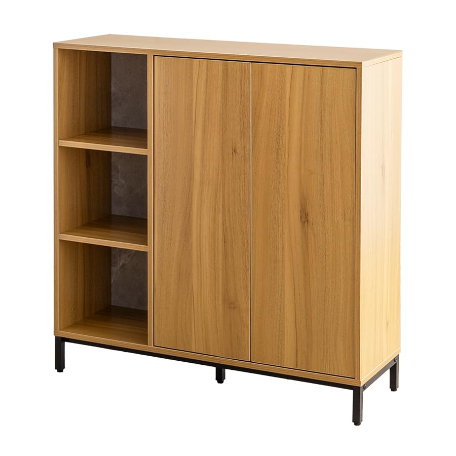 キャビネット 収納 棚 オープンラック シェルフ 3段 オーク