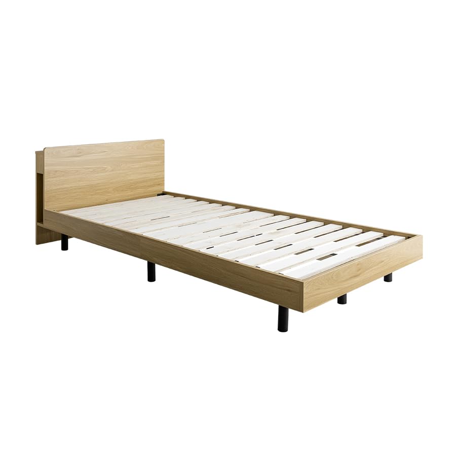 ベッド 宮付き シングルサイズ すのこ ロー フレーム ナチュラル【フレームのみ】