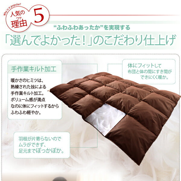3年保証 新20色羽根布団8点セット ベッドタイプ ダブル11点セット 送料無料