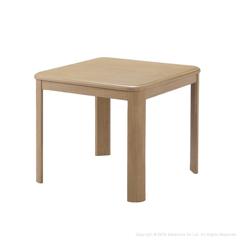 パワフルヒーター高さ調節機能付きダイニングこたつ 80x80cm 本体のみ 正方形 ダイニングテーブル ハイタイプ 継ぎ脚 ナチュラル ブラウン