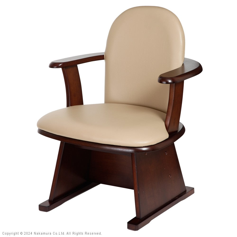 肘付きハイバック回転椅子 椅子 回転 高さ調節機能付き ハイバック回転椅子 いす イス 肘掛け 高さ調整 こたつ用 一人用 天然木