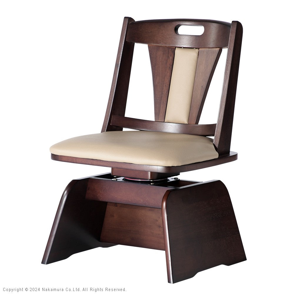 ハイバック回転椅子 椅子 回転 高さ調節機能付き ハイバック回転椅子 いす イス 肘なし 高さ調整 こたつ用 一人用 天然木