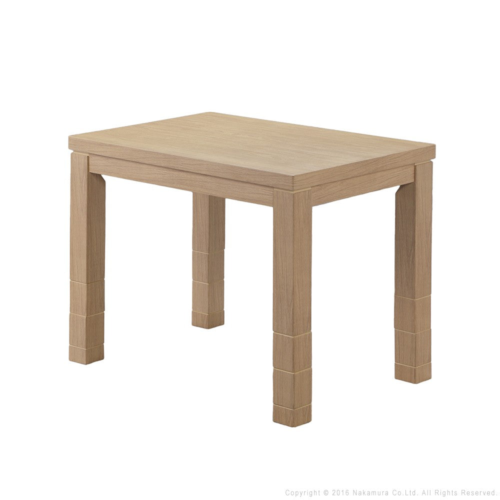 パワフルヒーター6段階に高さ調節できるダイニングこたつ 90x60cm 本体のみ 長方形 ダイニングテーブル ハイタイプ 継脚 ナチュラル ブラウン