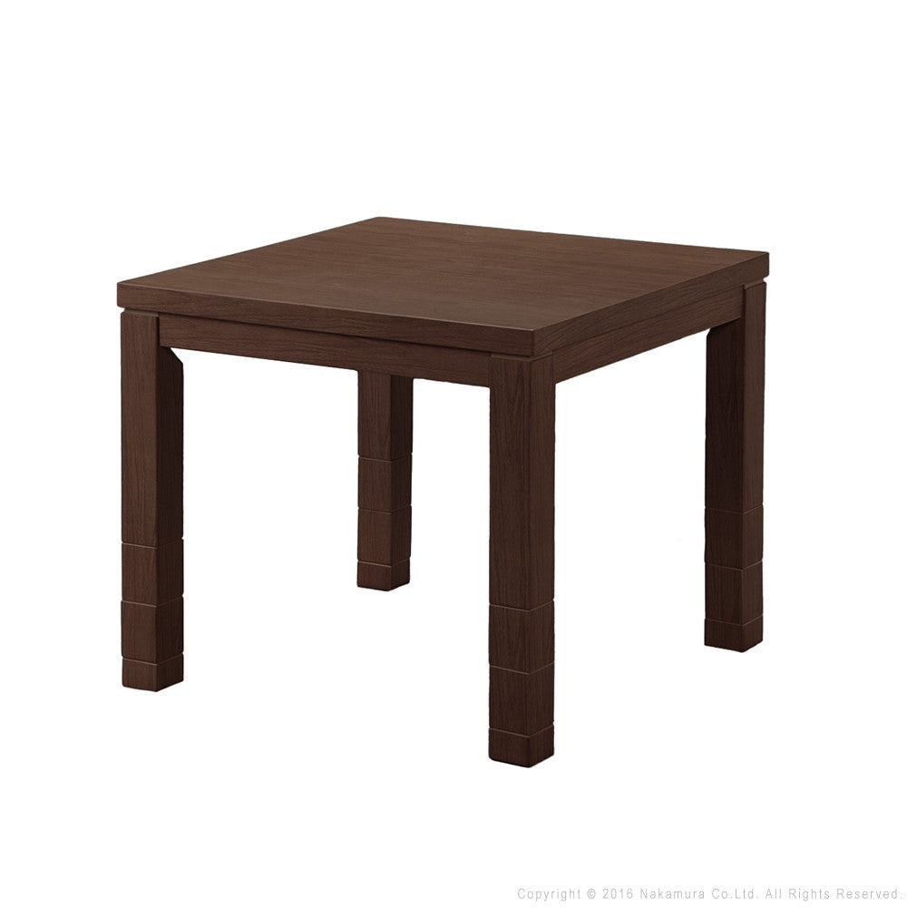 パワフルヒーター6段階に高さ調節できるダイニングこたつ 80x80cm 本体のみ 正方形 ダイニングテーブル ハイタイプ 継脚 ナチュラル ブラウン