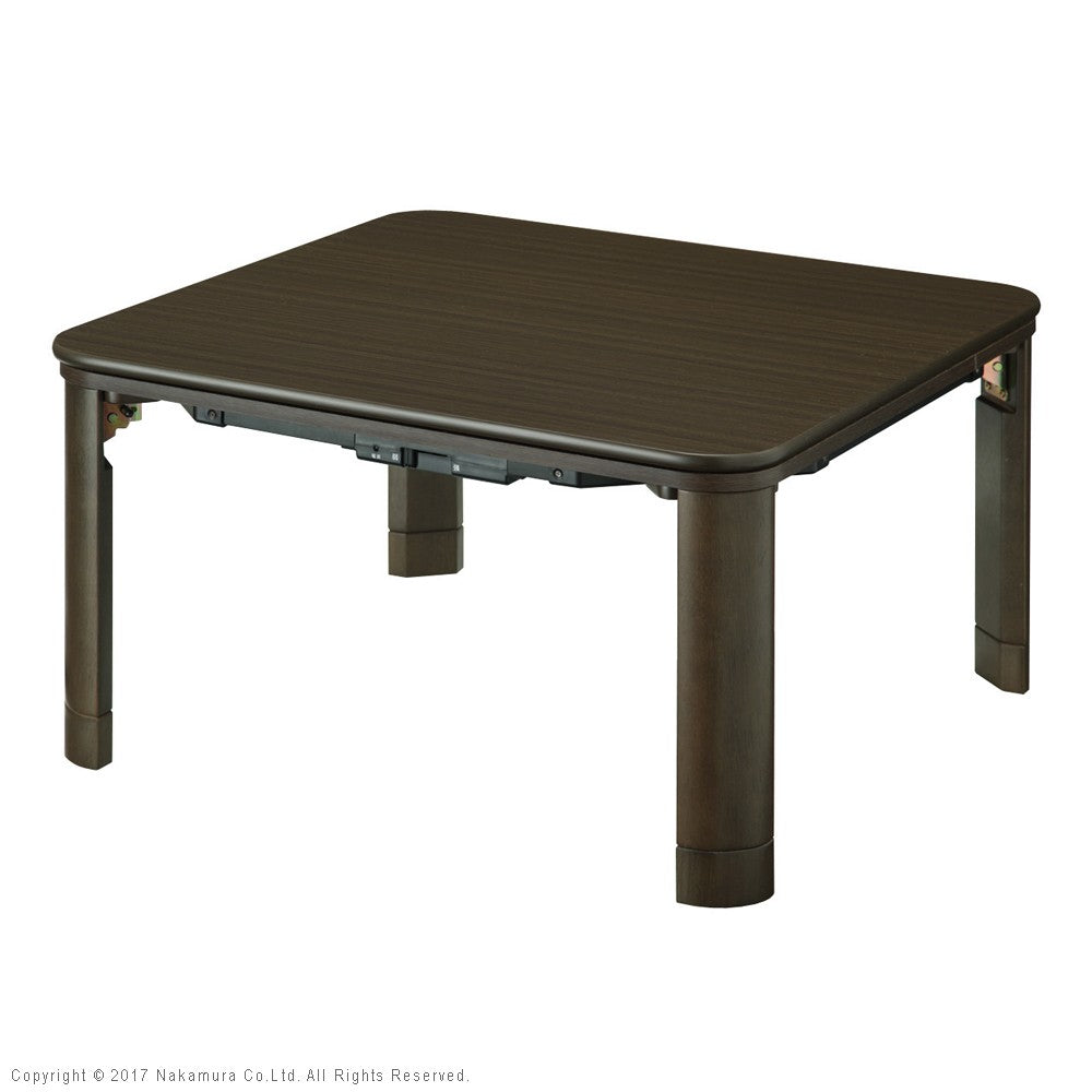 フラットヒーター折れ脚こたつ 75x75cm 折りたたみ 正方形 テーブル コタツ おしゃれ ローテーブル 継ぎ脚 高さ調節 木目 ナチュラル