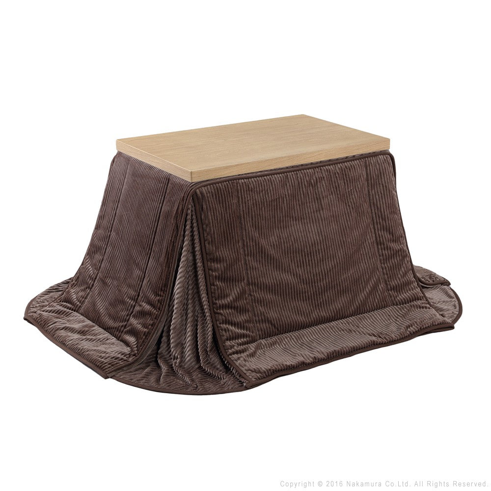 パワフルヒーター 6段階に高さ調節できるダイニングこたつ 90x60cm+専用省スペース布団 2点セット 長方形 コタツ ダイニングテーブル 掛け布団