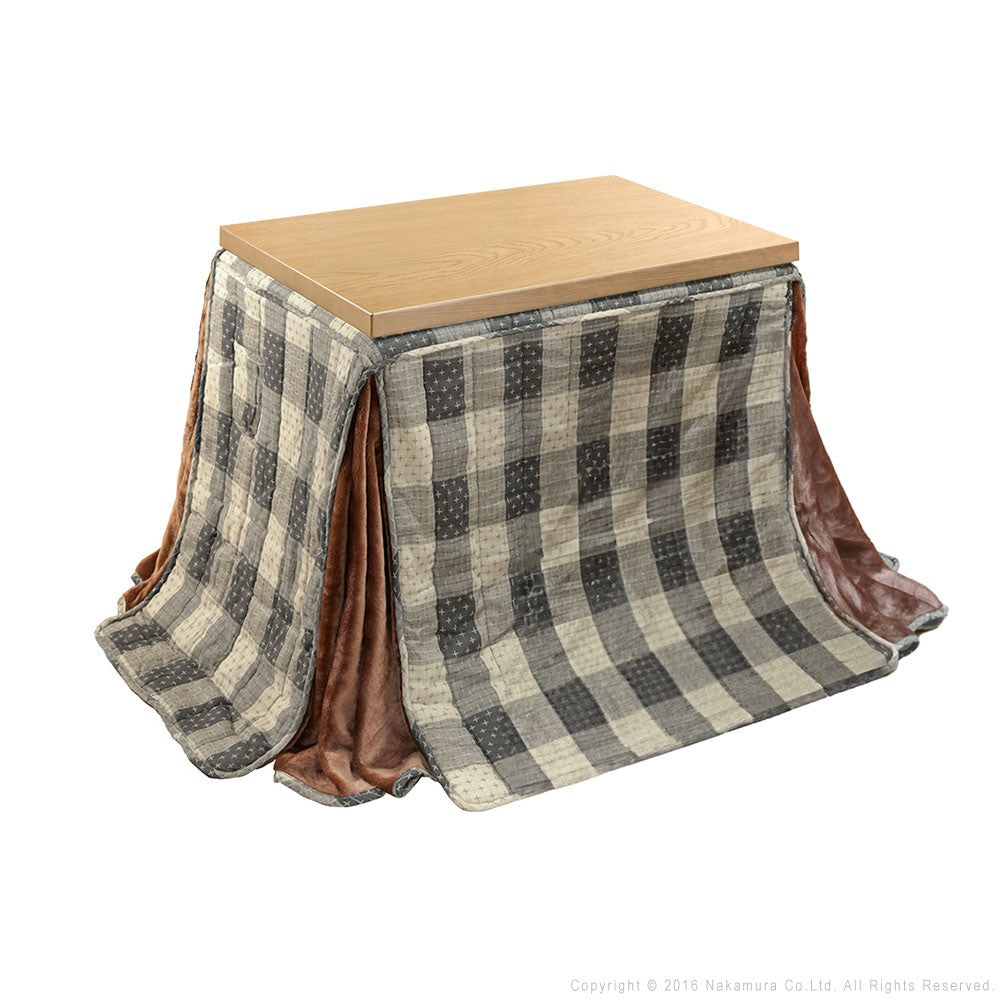 パワフルヒーター 6段階に高さ調節できるダイニングこたつ 90x60cm+専用省スペース布団 2点セット 長方形 コタツ ダイニングテーブル 掛け布団