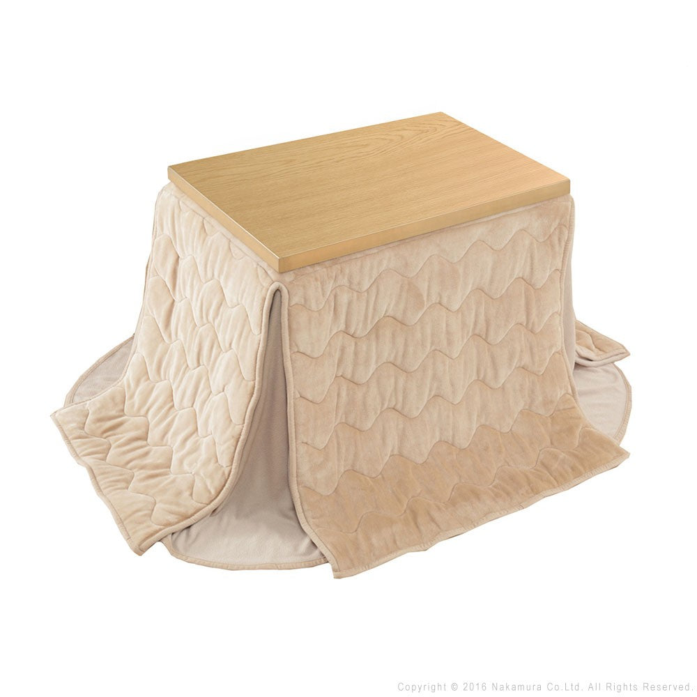 パワフルヒーター 6段階に高さ調節できるダイニングこたつ 90x60cm+専用省スペース布団 2点セット 長方形 コタツ ダイニングテーブル 掛け布団