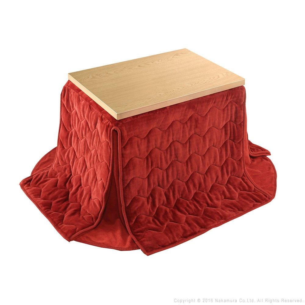 パワフルヒーター 6段階に高さ調節できるダイニングこたつ 90x60cm+専用省スペース布団 2点セット 長方形 コタツ ダイニングテーブル 掛け布団