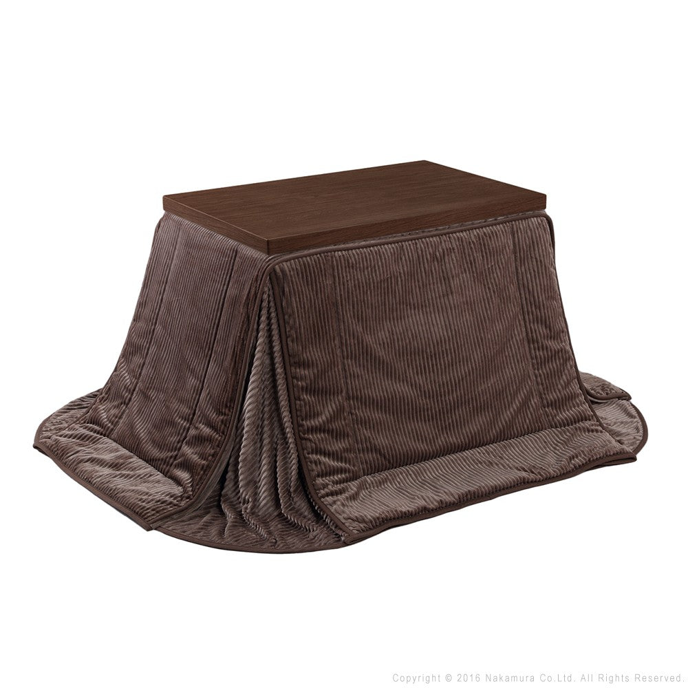 パワフルヒーター 6段階に高さ調節できるダイニングこたつ 90x60cm+専用省スペース布団 2点セット 長方形 コタツ ダイニングテーブル 掛け布団