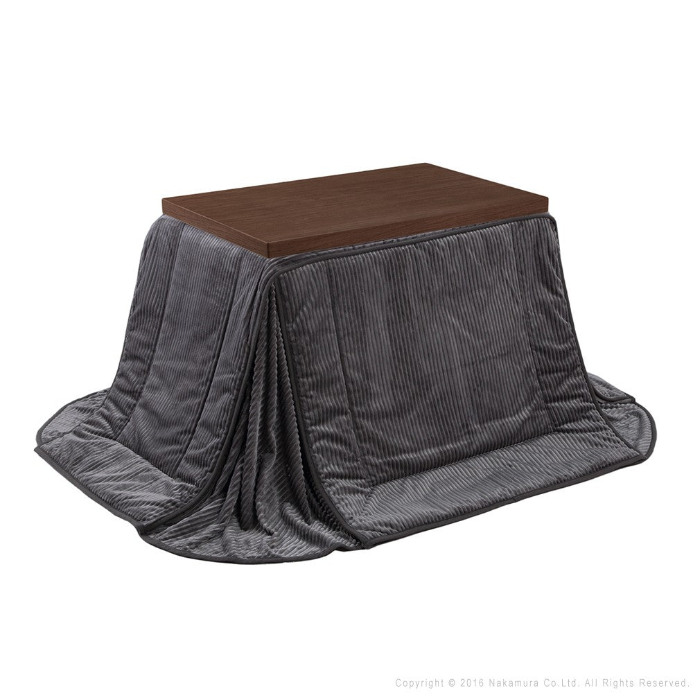 パワフルヒーター 6段階に高さ調節できるダイニングこたつ 90x60cm+専用省スペース布団 2点セット 長方形 コタツ ダイニングテーブル 掛け布団