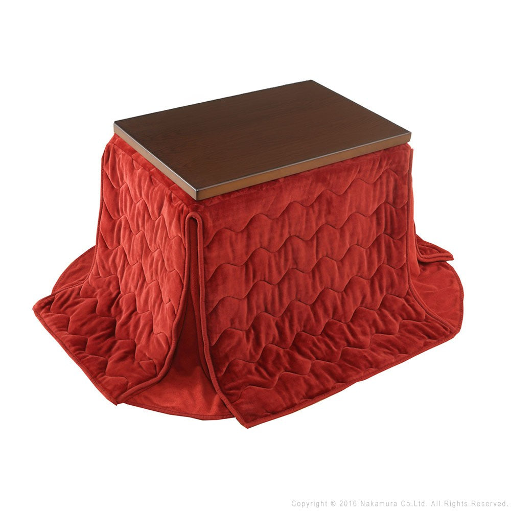 パワフルヒーター 6段階に高さ調節できるダイニングこたつ 90x60cm+専用省スペース布団 2点セット 長方形 コタツ ダイニングテーブル 掛け布団