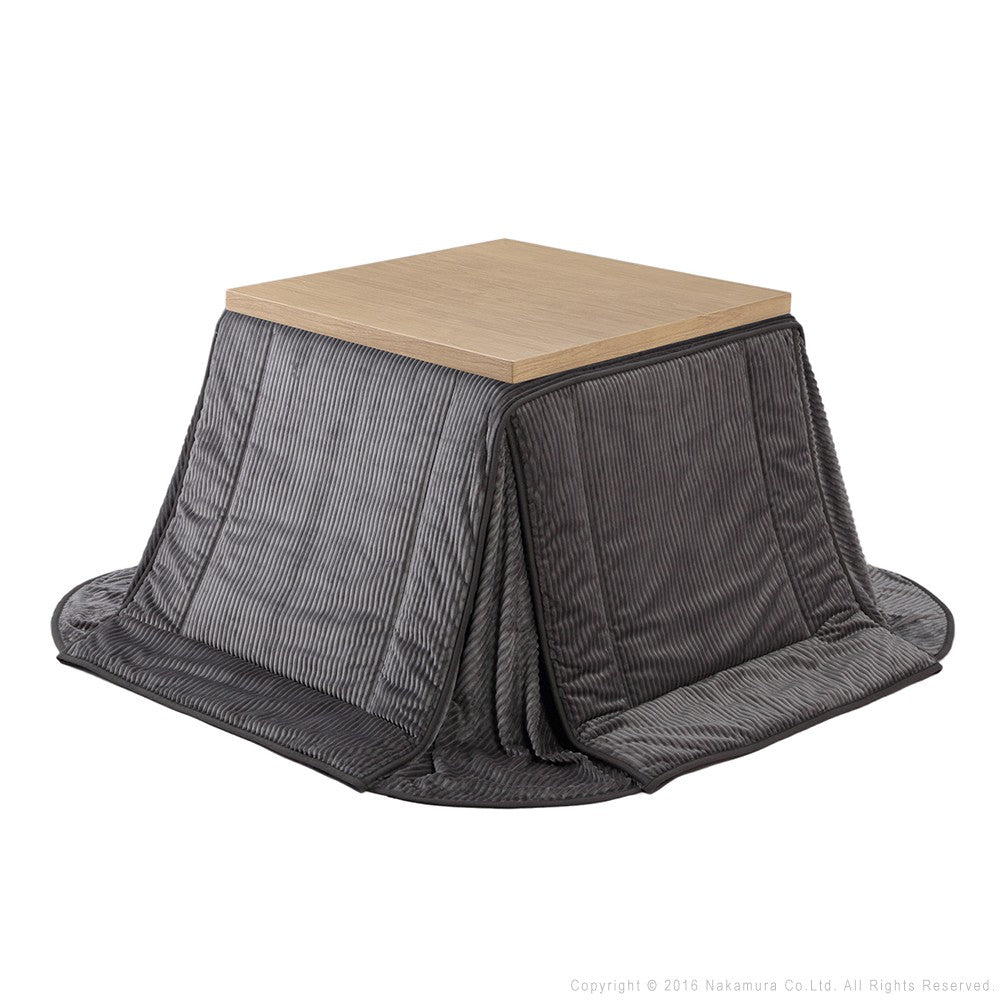 パワフルヒーター 6段階に高さ調節できるダイニングこたつ 80x80cm+専用省スペース布団 2点セット 正方形 コタツ ダイニングテーブル 掛け布団