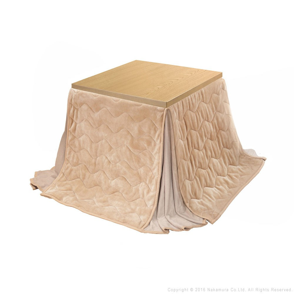 パワフルヒーター 6段階に高さ調節できるダイニングこたつ 80x80cm+専用省スペース布団 2点セット 正方形 コタツ ダイニングテーブル 掛け布団