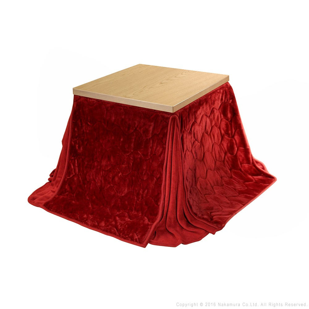 パワフルヒーター 6段階に高さ調節できるダイニングこたつ 80x80cm+専用省スペース布団 2点セット 正方形 コタツ ダイニングテーブル 掛け布団