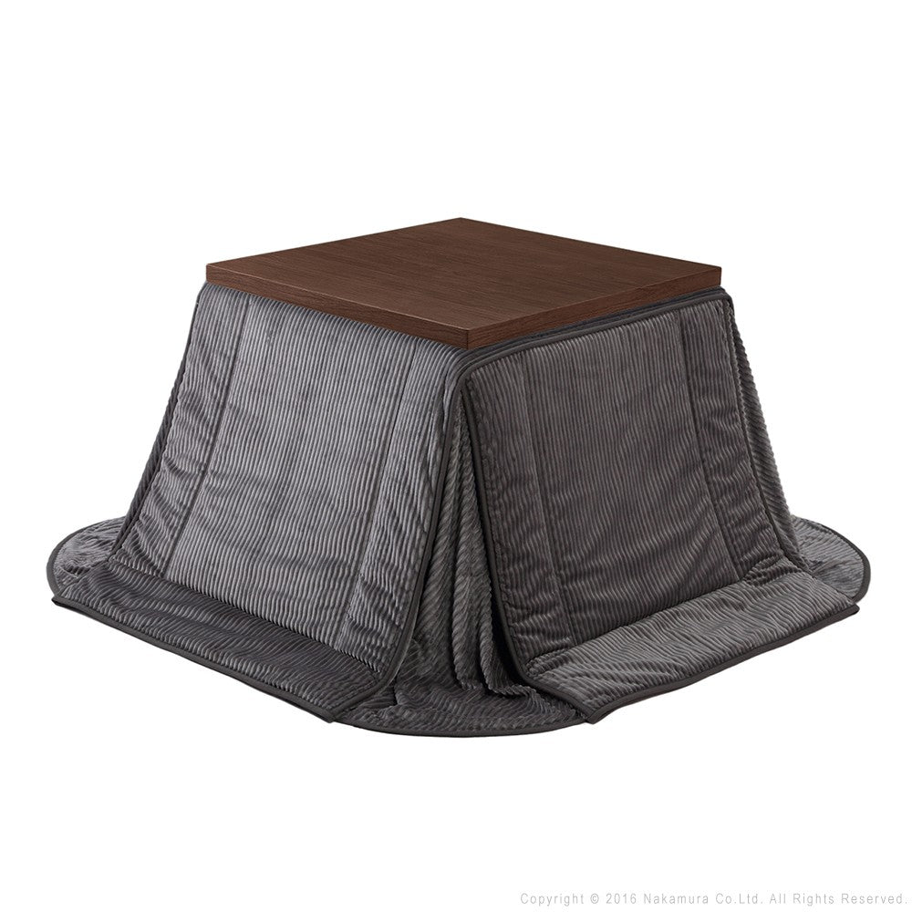 パワフルヒーター 6段階に高さ調節できるダイニングこたつ 80x80cm+専用省スペース布団 2点セット 正方形 コタツ ダイニングテーブル 掛け布団