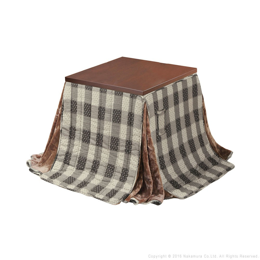 パワフルヒーター 6段階に高さ調節できるダイニングこたつ 80x80cm+専用省スペース布団 2点セット 正方形 コタツ ダイニングテーブル 掛け布団