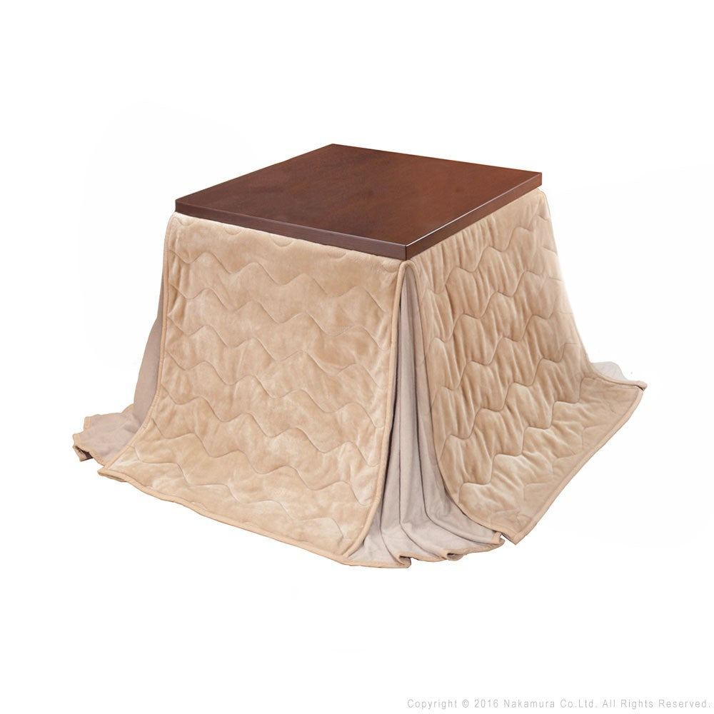 パワフルヒーター 6段階に高さ調節できるダイニングこたつ 80x80cm+専用省スペース布団 2点セット 正方形 コタツ ダイニングテーブル 掛け布団