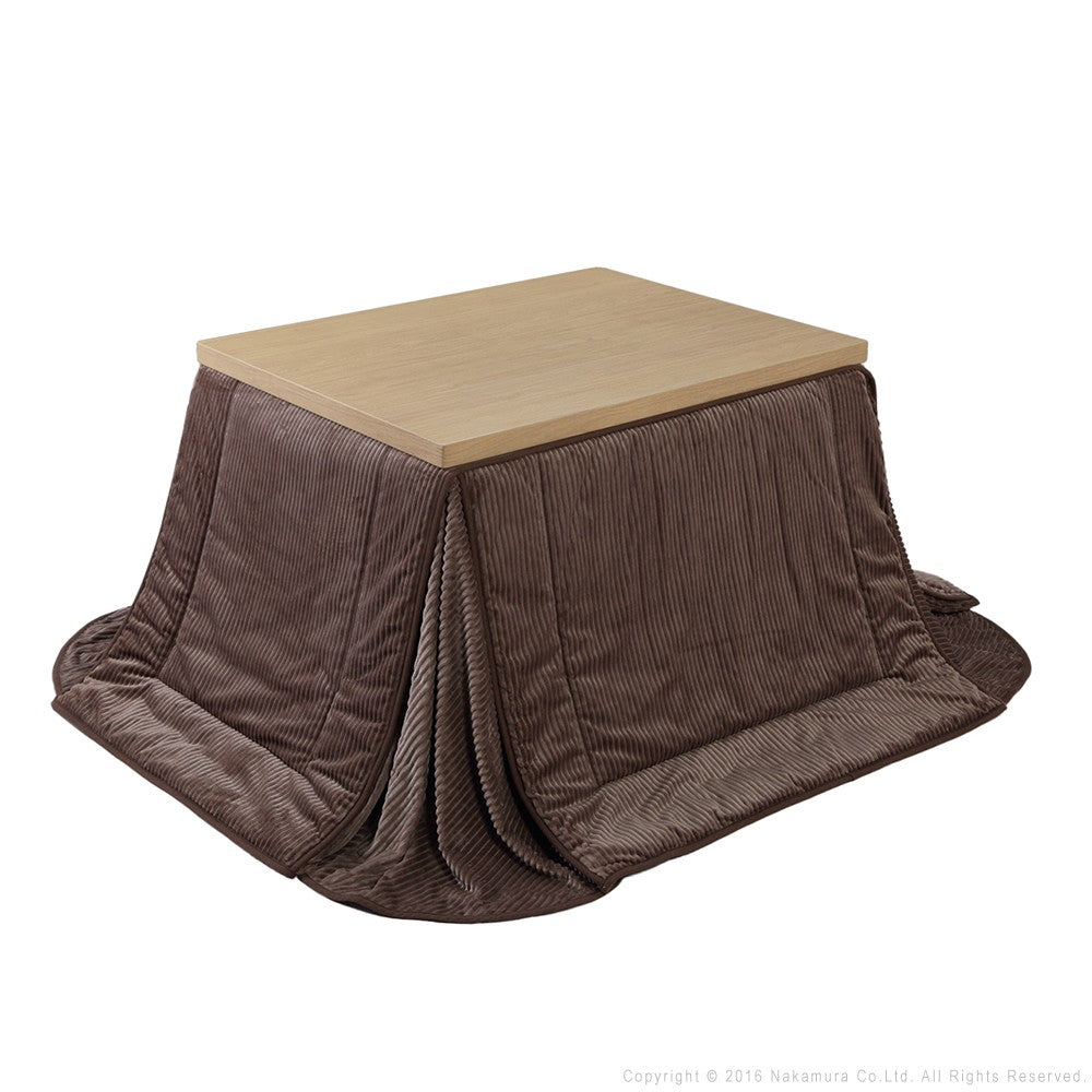 パワフルヒーター 6段階に高さ調節できるダイニングこたつ 105x80cm+専用省スペース布団 2点セット 長方形 コタツ ダイニングテーブル 掛け布団