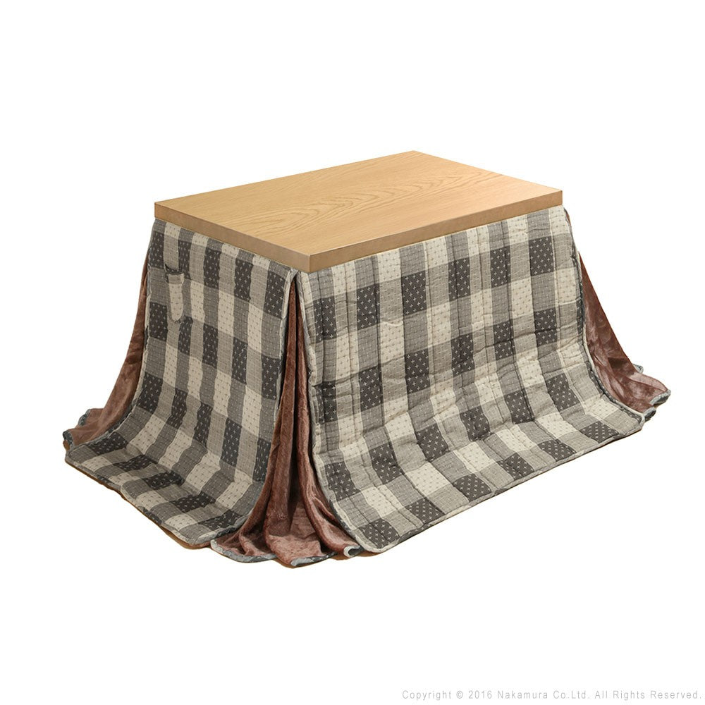 パワフルヒーター 6段階に高さ調節できるダイニングこたつ 105x80cm+専用省スペース布団 2点セット 長方形 コタツ ダイニングテーブル 掛け布団