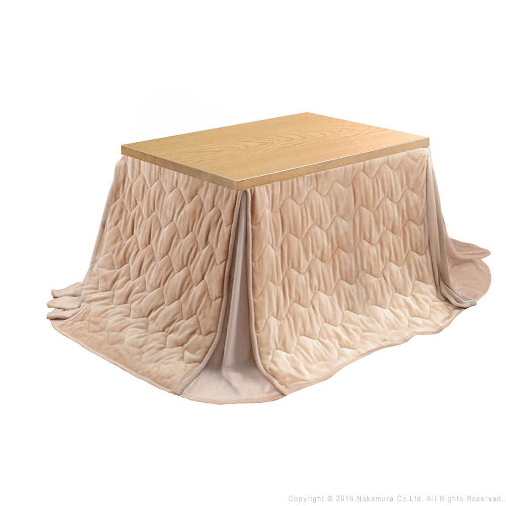 パワフルヒーター 6段階に高さ調節できるダイニングこたつ 105x80cm+専用省スペース布団 2点セット 長方形 コタツ ダイニングテーブル 掛け布団