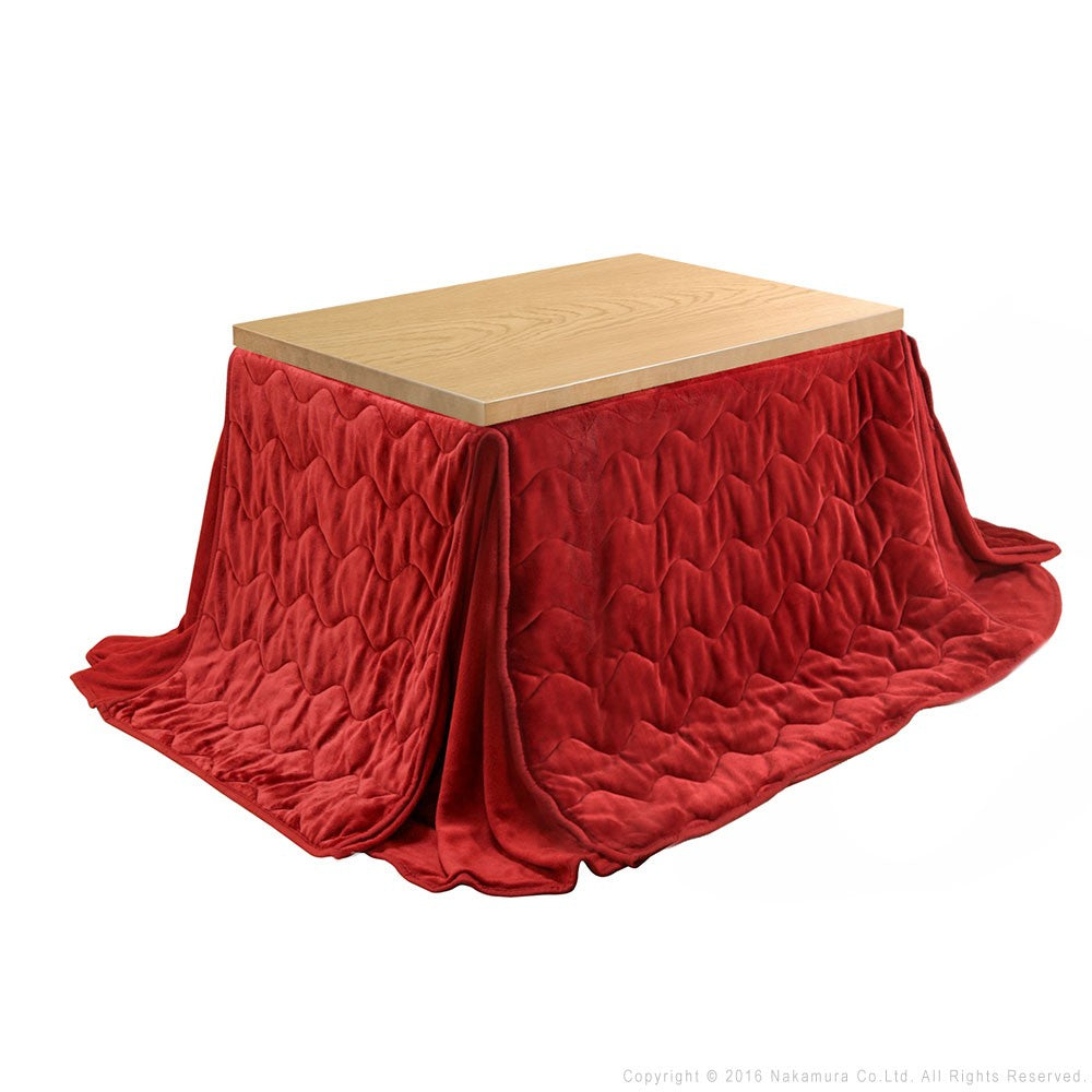 パワフルヒーター 6段階に高さ調節できるダイニングこたつ 105x80cm+専用省スペース布団 2点セット 長方形 コタツ ダイニングテーブル 掛け布団