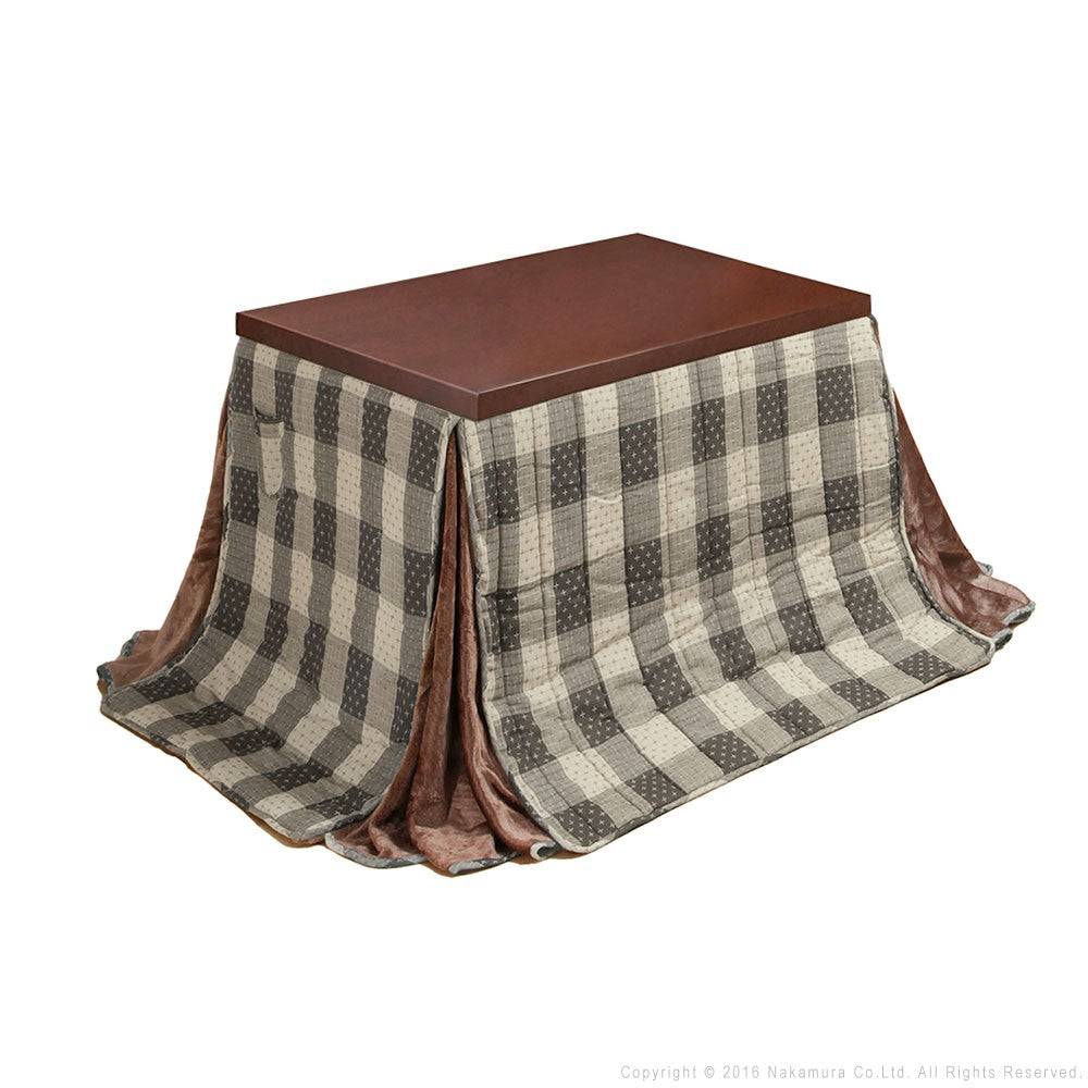 パワフルヒーター 6段階に高さ調節できるダイニングこたつ 105x80cm+専用省スペース布団 2点セット 長方形 コタツ ダイニングテーブル 掛け布団