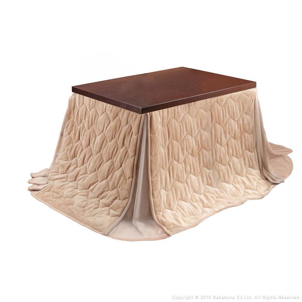 パワフルヒーター 6段階に高さ調節できるダイニングこたつ 105x80cm+専用省スペース布団 2点セット 長方形 コタツ ダイニングテーブル 掛け布団