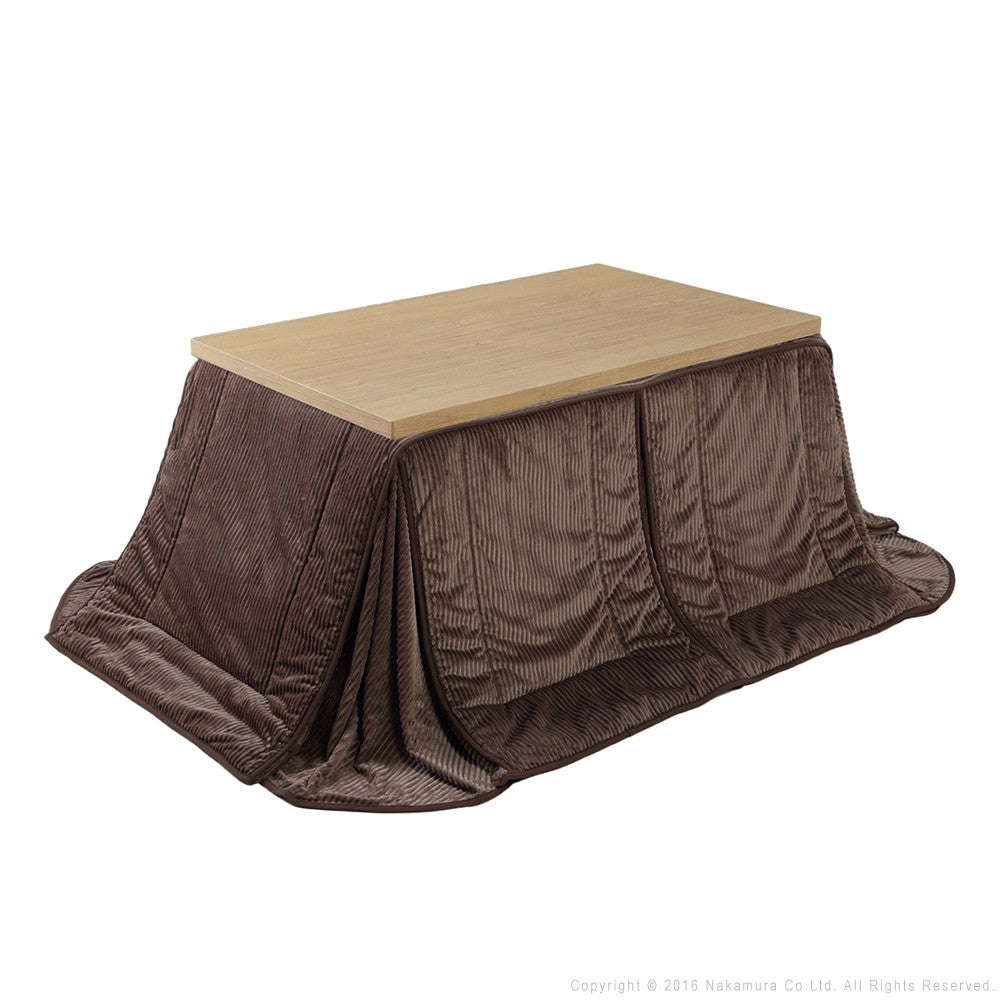 パワフルヒーター 6段階に高さ調節できるダイニングこたつ 135x80cm+専用省スペース布団 2点セット 長方形 コタツ ダイニングテーブル 掛け布団