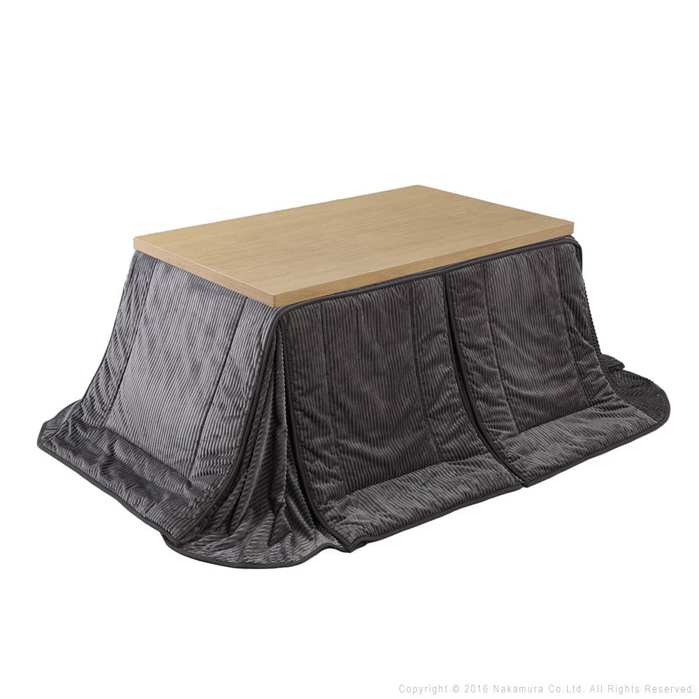 パワフルヒーター 6段階に高さ調節できるダイニングこたつ 135x80cm+専用省スペース布団 2点セット 長方形 コタツ ダイニングテーブル 掛け布団