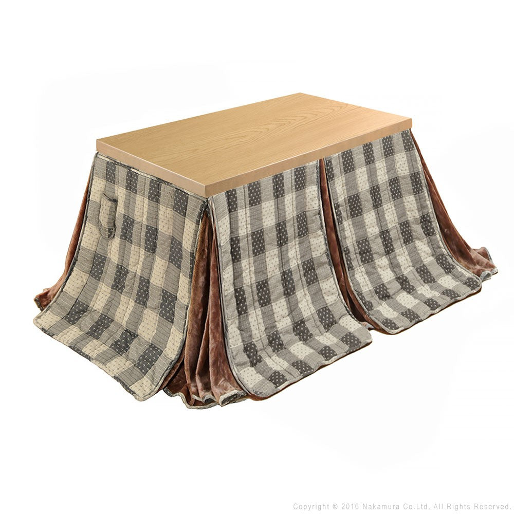 パワフルヒーター 6段階に高さ調節できるダイニングこたつ 135x80cm+専用省スペース布団 2点セット 長方形 コタツ ダイニングテーブル 掛け布団