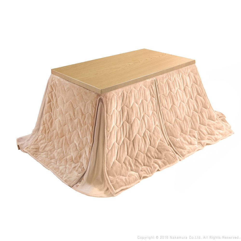 パワフルヒーター 6段階に高さ調節できるダイニングこたつ 135x80cm+専用省スペース布団 2点セット 長方形 コタツ ダイニングテーブル 掛け布団