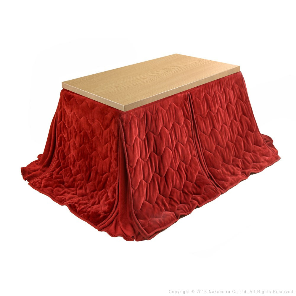 パワフルヒーター 6段階に高さ調節できるダイニングこたつ 135x80cm+専用省スペース布団 2点セット 長方形 コタツ ダイニングテーブル 掛け布団