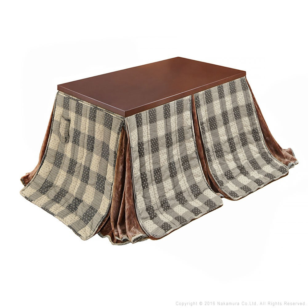 パワフルヒーター 6段階に高さ調節できるダイニングこたつ 135x80cm+専用省スペース布団 2点セット 長方形 コタツ ダイニングテーブル 掛け布団